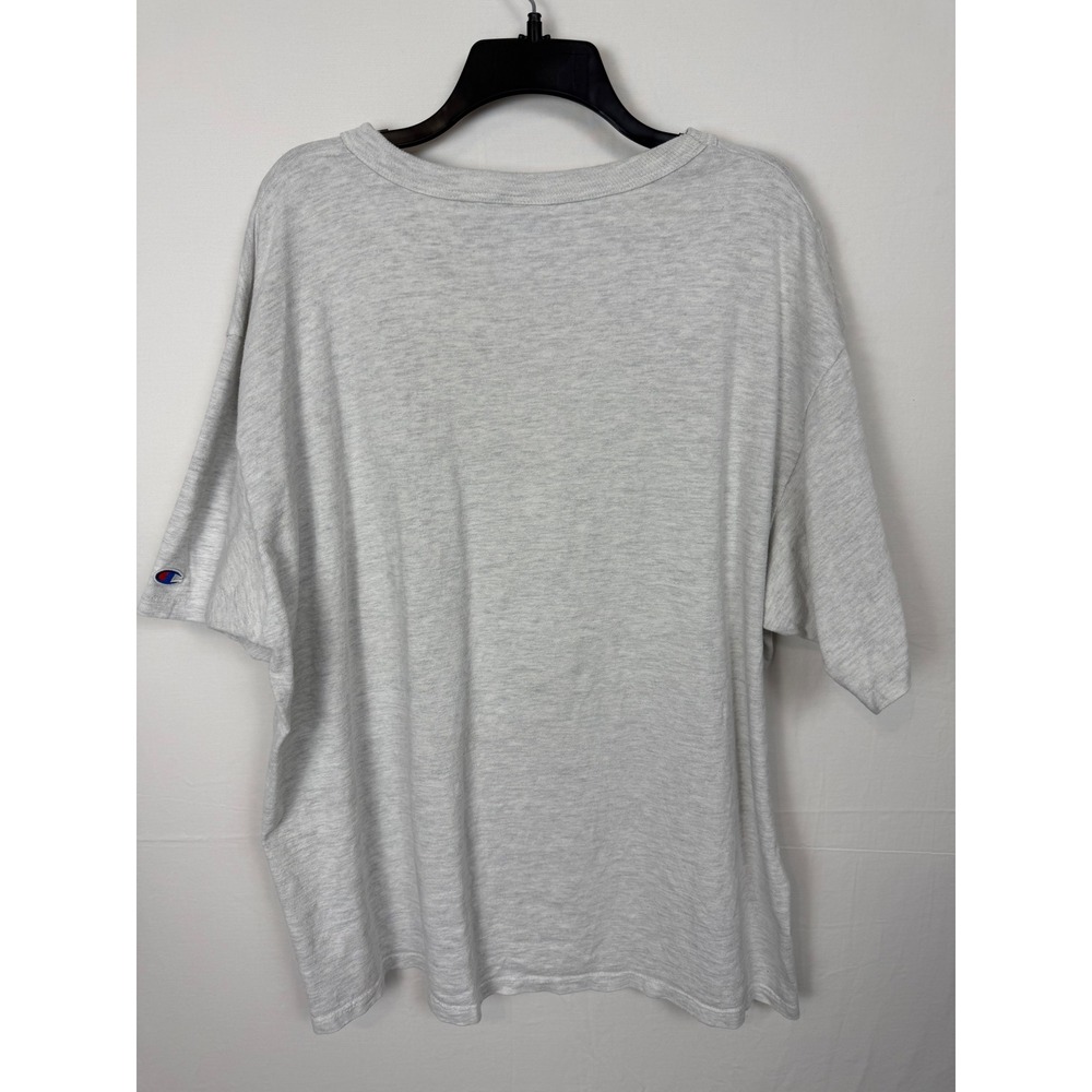 Champion Mens Cotton T-Shirt XXL Gray Vintage 90s Made in USA Script Logo Tee - Picture 3 of 8